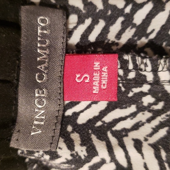 Vince Camuto Rich Black White Printed Soft Pants - Picture 5 of 6